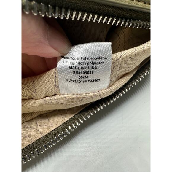 True Religion Hobo Crossbody W/ Adjustable Logo Strap Zip Top Olive Green Boho - Picture 6 of 9